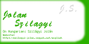 jolan szilagyi business card